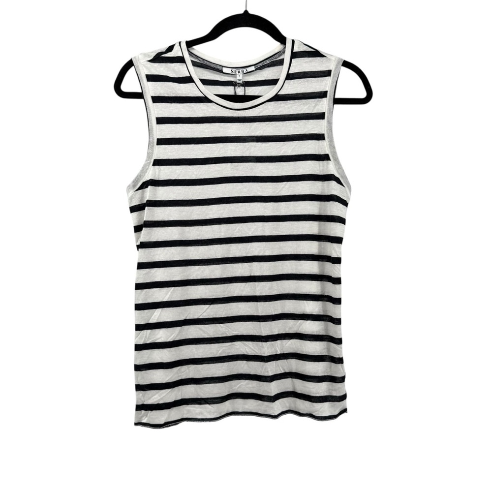 Serra Black and White Striped Tank Top - Picture 1 of 7